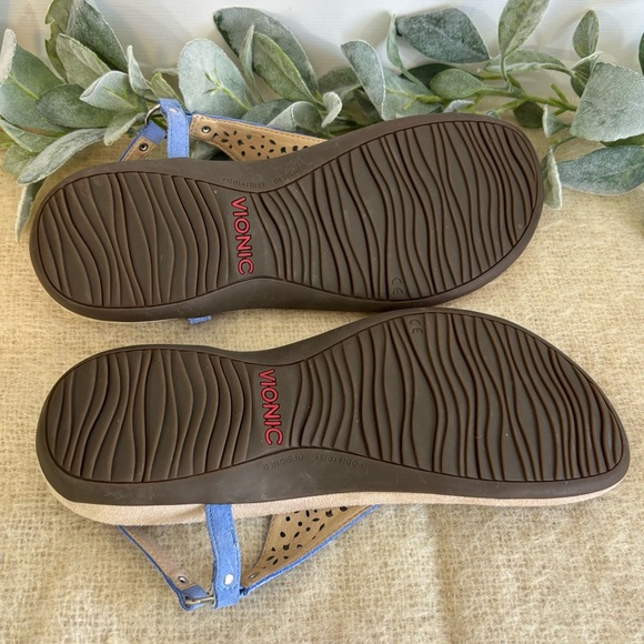 Vionic Kirra Rest perforated thong sandal light blue women size 9.5 - Picture 8 of 9